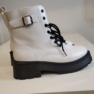 Stylish White Combat Boots